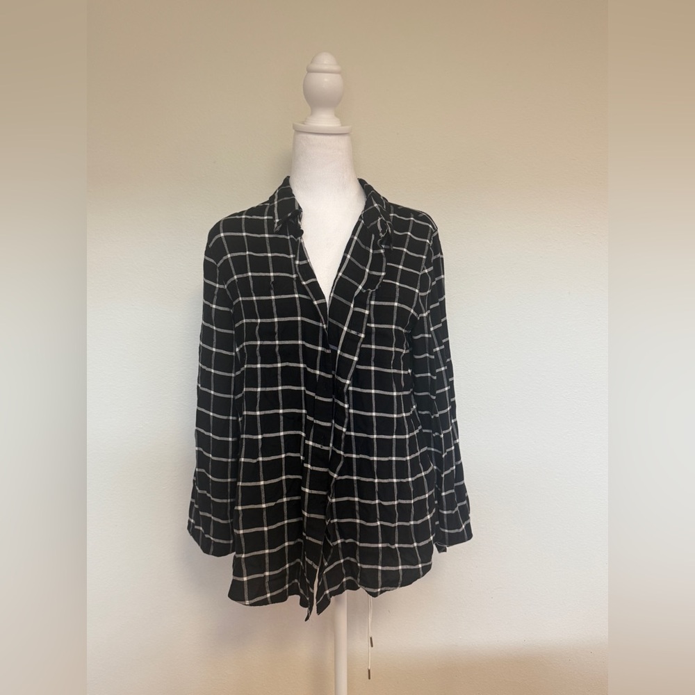 Calvin Klein Black and White Plaid Shirt